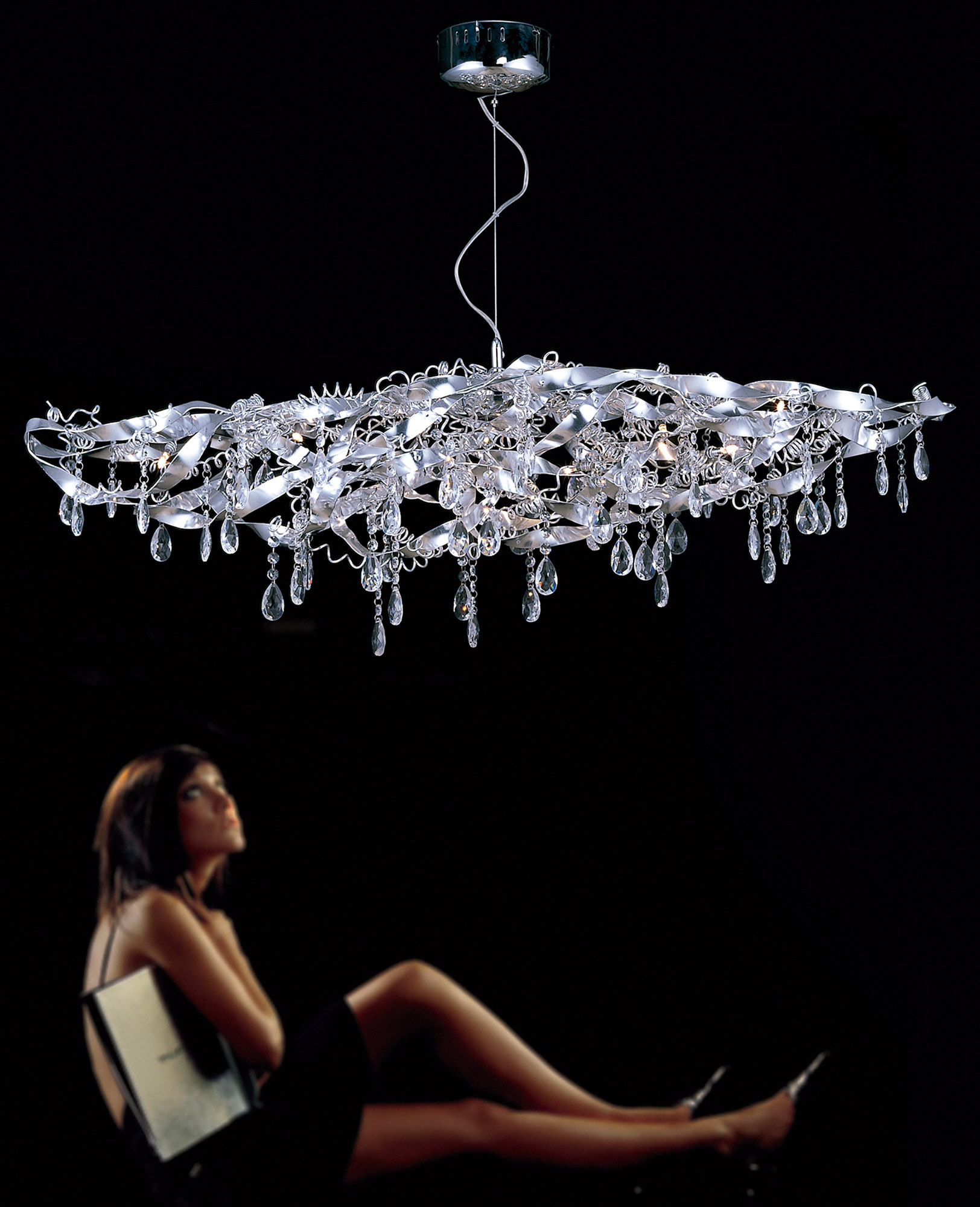 Fusion Crystal Ceiling Lights Diyas Linear Crystal Fittings Fusion Crystal Ceiling Lights Diyas Linear Crystal Fittings